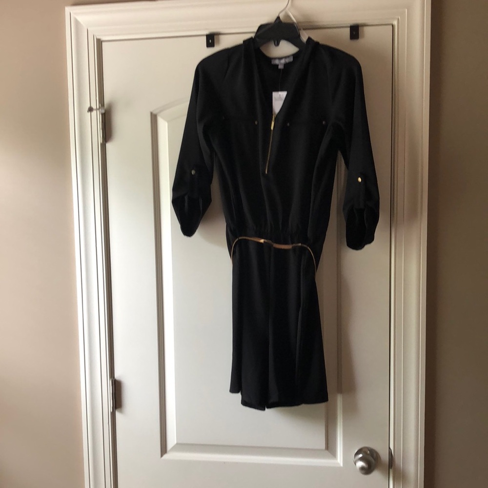 Black romper with belt